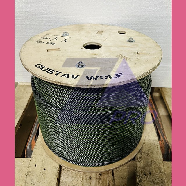 Канат стальной лифтовый 8,0мм PAWO F3 8x19S-IWRC 38,0кН Gustav Wolf