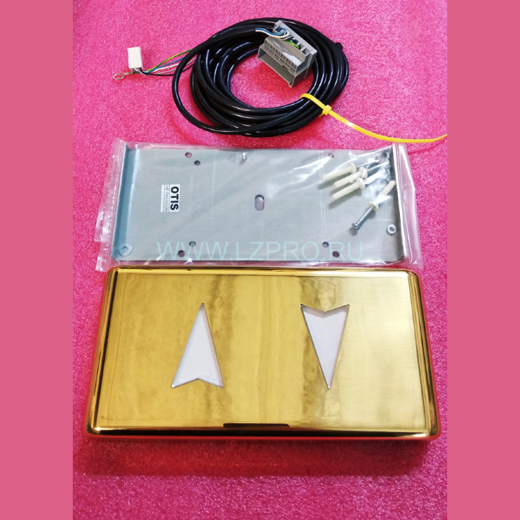 Указатель направления (две стрелки, полированный золото) с платой FAA25005A1 Otis