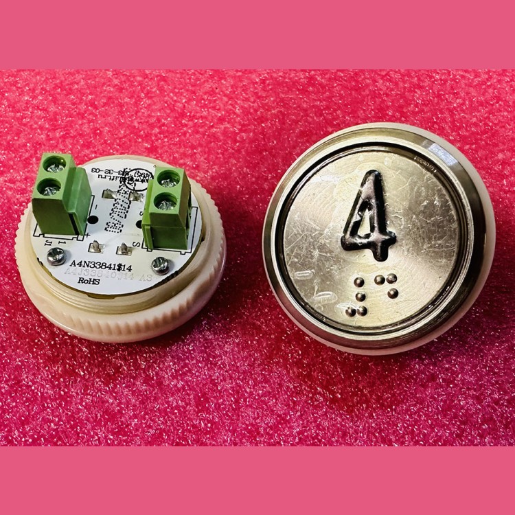 Модуль кнопочный A4N33841$14 белая подсветка Брайль "4" BBP-R331-CMPLT-S-W-04(EA2406S-S-W-04) ЩЛЗ