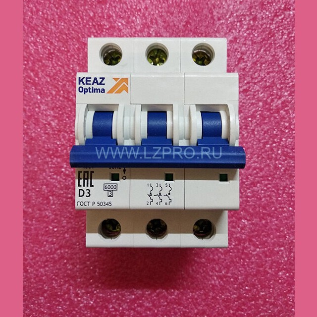 Выключатель автоматический OptiDin BM63-3D3-УХЛ3 (BM63) ГОСТ Р 50345 KEAZ Optima