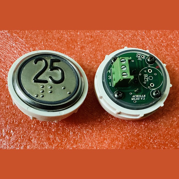 Кнопочный модуль 25 с кодом Брайля, красная подсветка, MLSU, Achille light VEGA