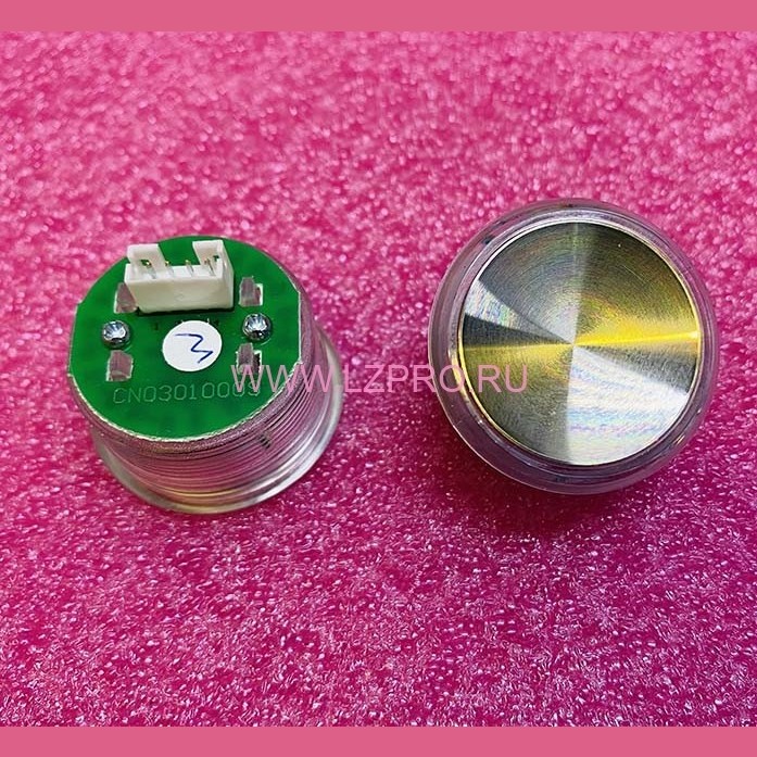 Кнопка (подсветка белый ореол, шлиф. нерж., разъём XIZI) FAA25090A714 Otis