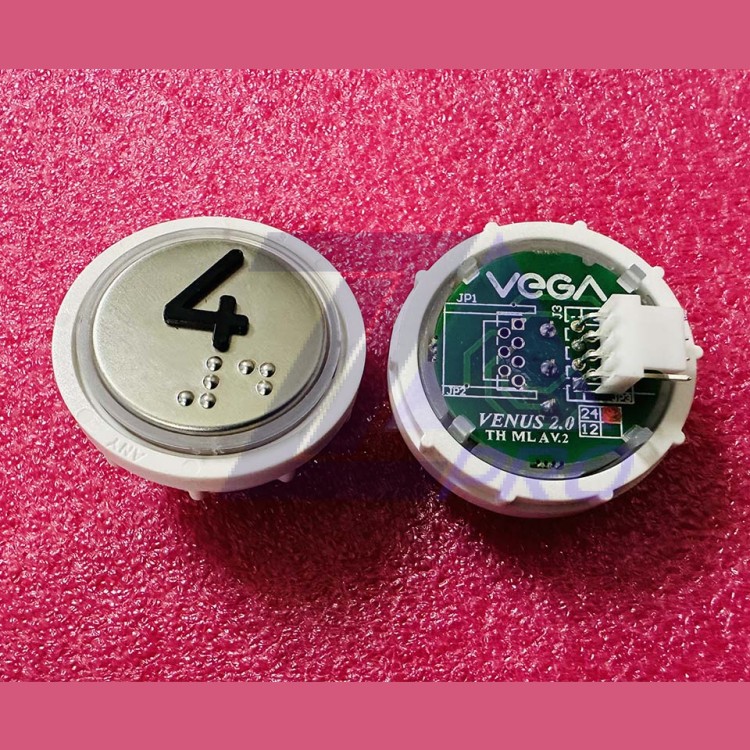 Модуль кнопочный с кодом Брайля красная подсветка MLA разъем AMP "4" Venus Vega