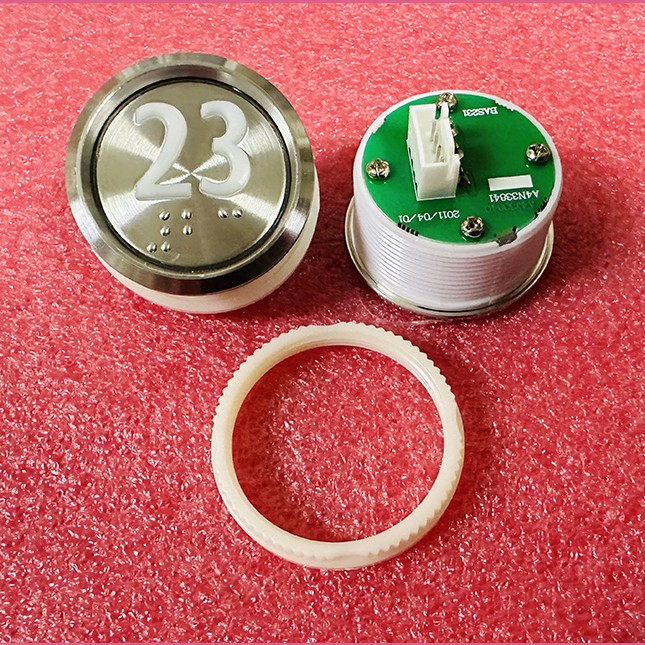 Кнопка "23" (с шрифтом Брайля, белая круговая подсветка, тип BAS231) A4N33841 Otis