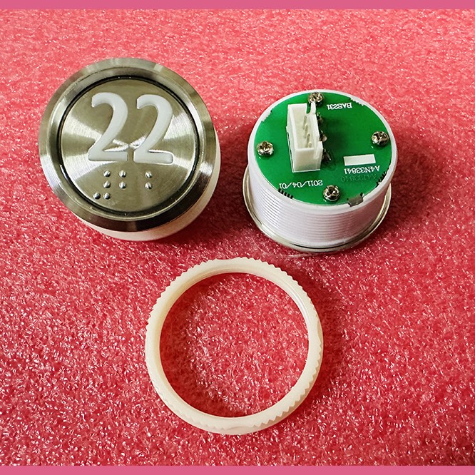 Кнопка "22" (с шрифтом Брайля, белая круговая подсветка, тип BAS231) A4N33841 Otis