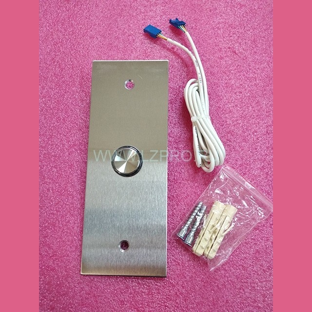 Пост вызова однокнопочный ( подсветка красный/cиний ореол) шлифованный плоский ZAA23500X5 Otis