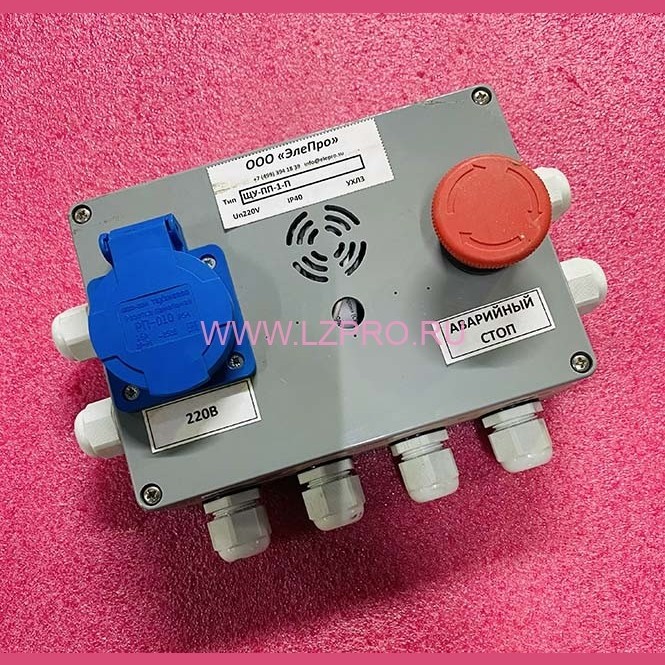 Пост приямка с переговорным устройством, кнопкой стоп, розеткой 220В ЩУ-ПП-1-П