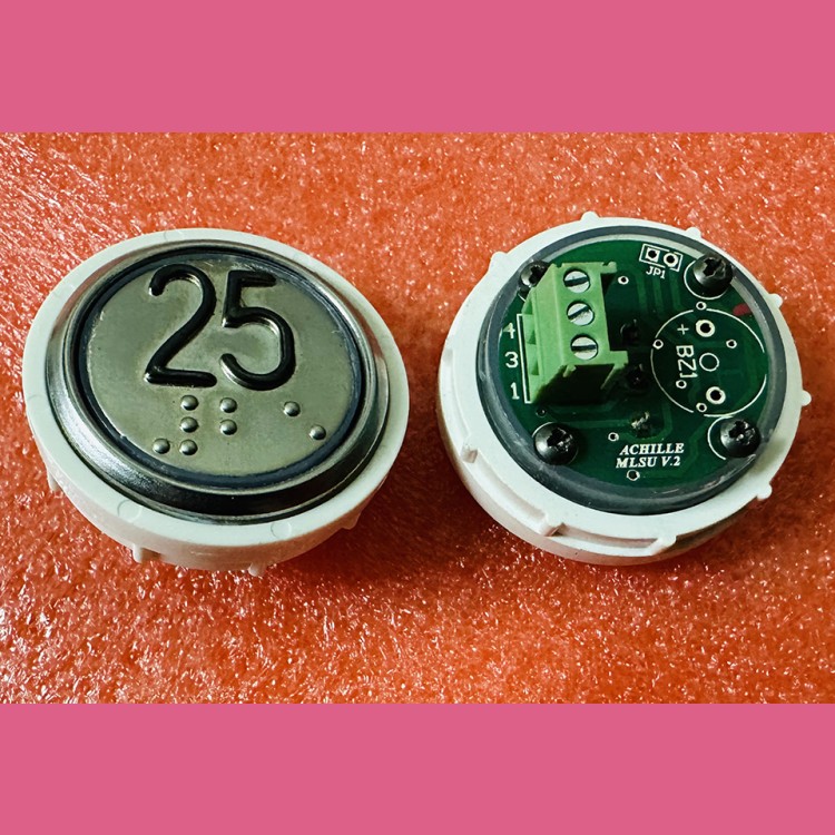 Кнопочный модуль 25 с кодом Брайля, синяя подсветка, MLSU, Achille light VEGA