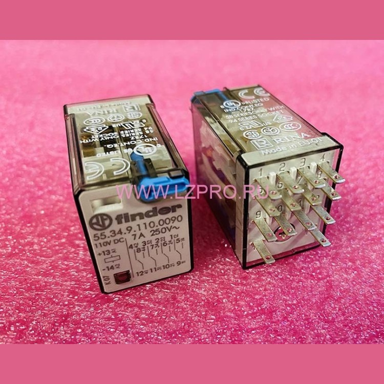 Реле промежуточное 110V DC 7A 55.34.9.110.0090 Finder