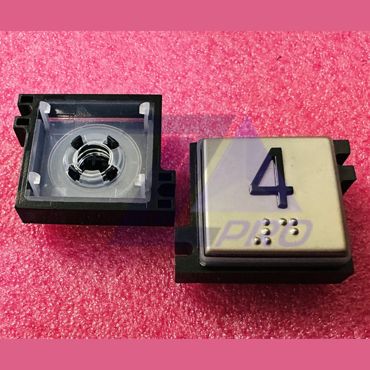 Толкатель кнопки с выдавленной надписью "4" шрифт Брайля Schindler