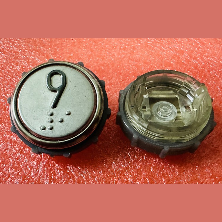 Модуль кнопочный круглый 9 с гайкой без платы ВКЛ13А-7П (7-4П)