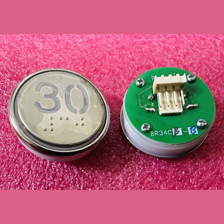 Кнопка "30" с шрифтом Брайля, синяя подсветка BR34C Xizi Otis