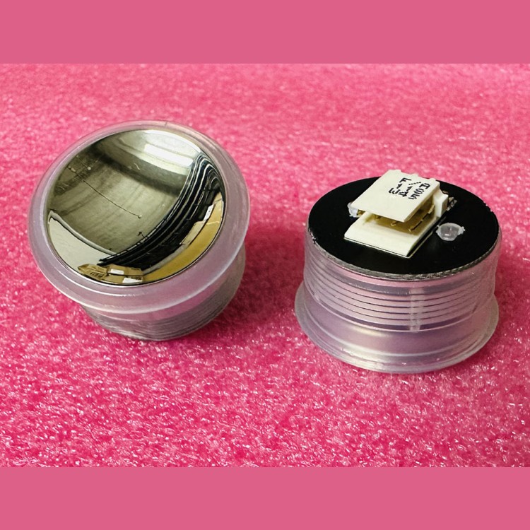 Кнопка (подсветка синяя ореол, полированная, AMP разъем для MCS220) FAA25090A118 Otis