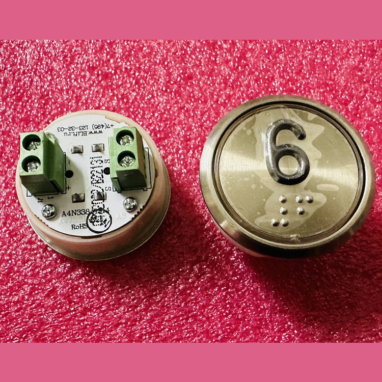 Модуль кнопочный A4N33841$14 белая подсветка Брайль "6" BBP-R331-CMPLT-S-W-06(EA2406S-S-W-06) ЩЛЗ